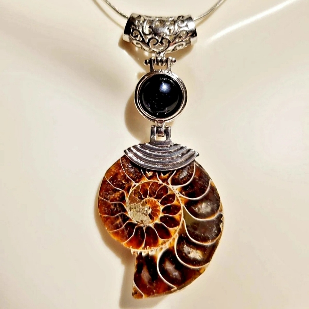 Ammonite/Sandstone Fossil Pendant